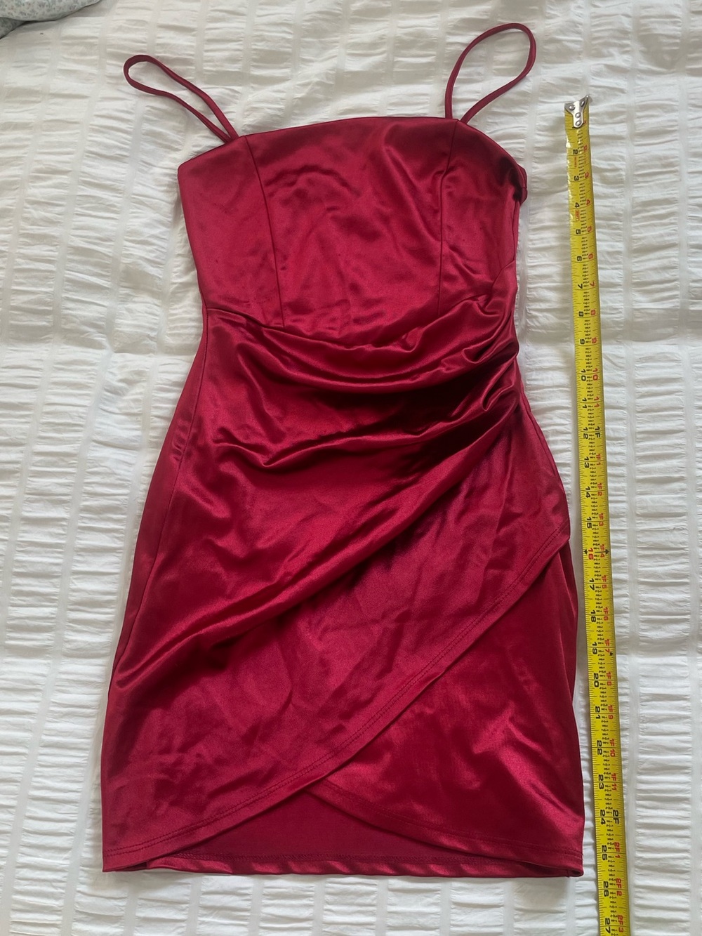 Windsor Red Spaghetti-Strap Satin mini Dress - Women XS
